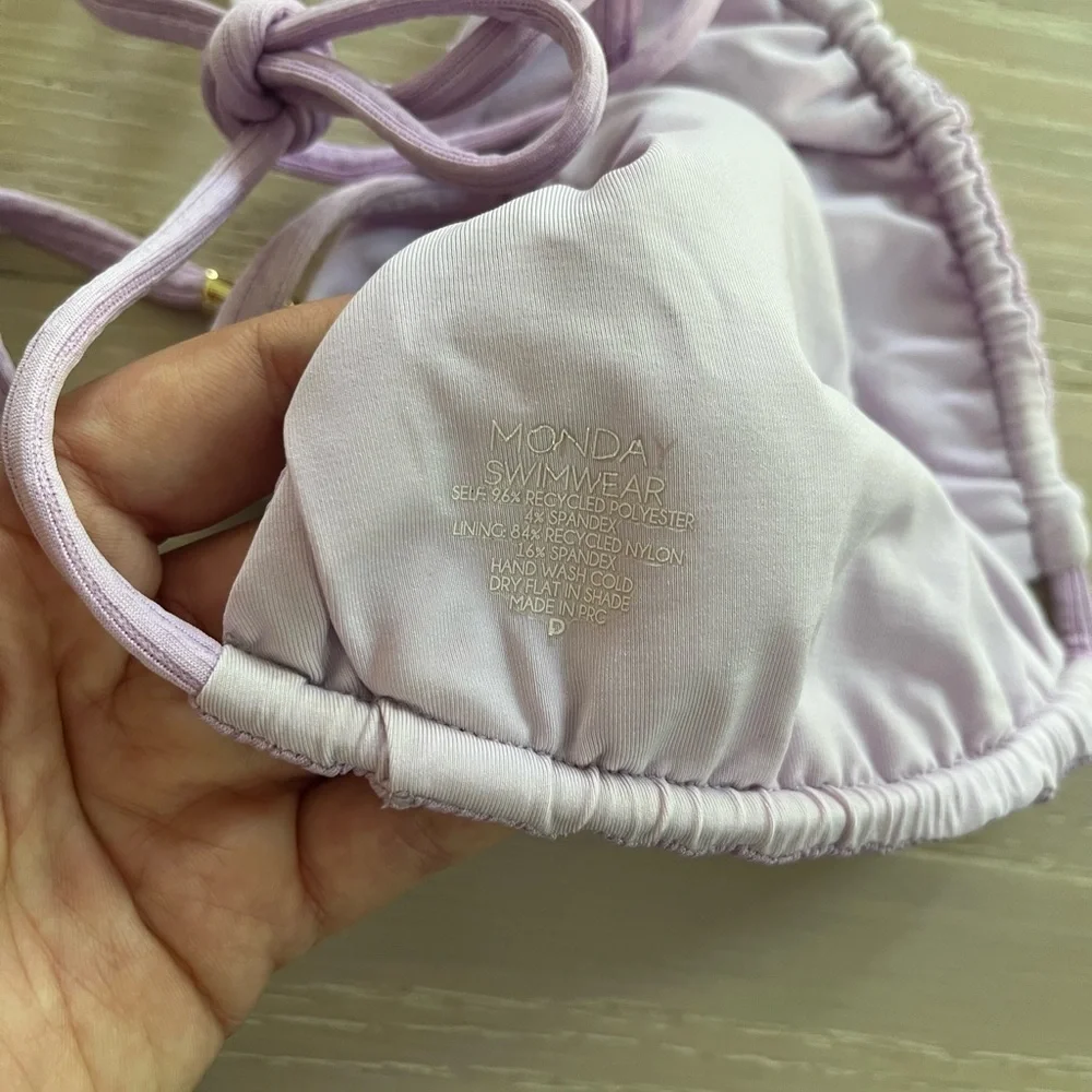 Monday Swimwear lilac crinkle Palma top size P (small)
